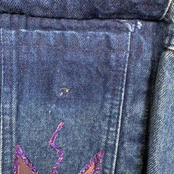 Vintage 80s Medium Acid Wash Denim Belma Button Trench Coat Jean Jacket‎ Duster - Picture 5 of 9